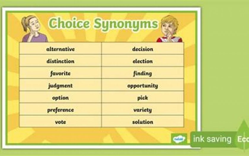 Synonyms For Choice