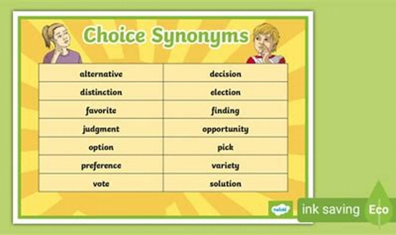 Synonyms For Choice