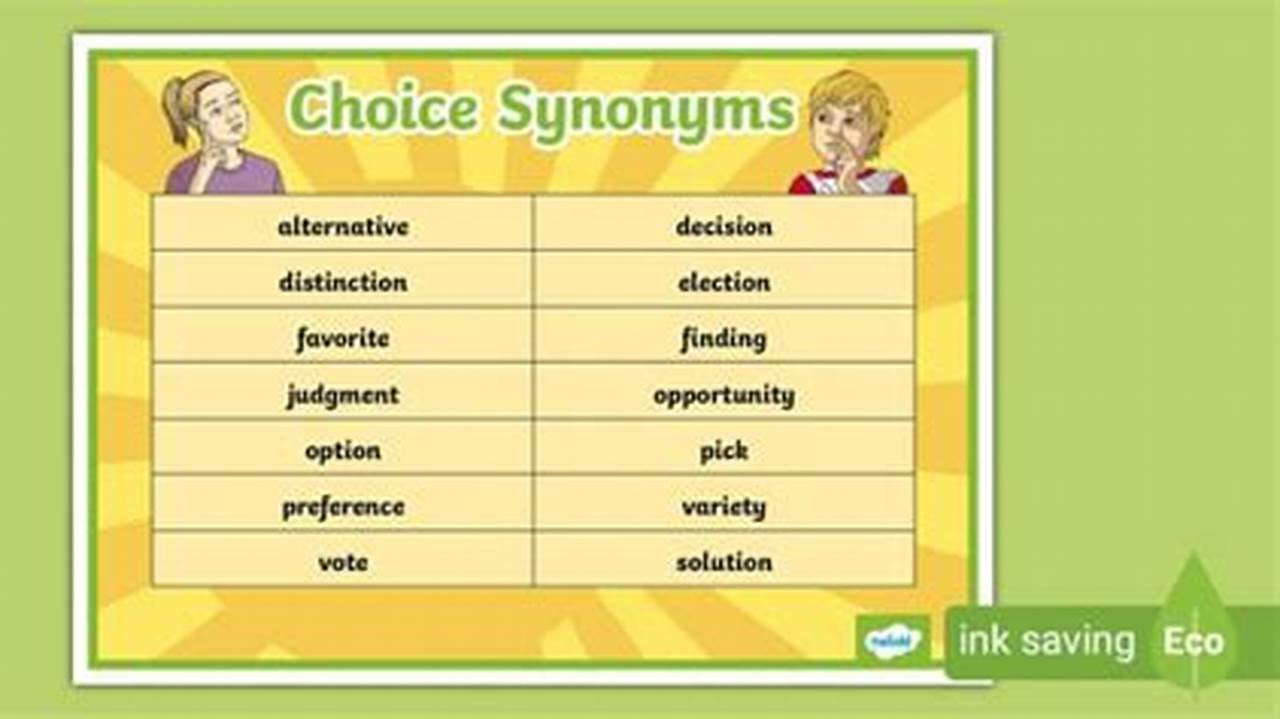 Synonyms For Choice