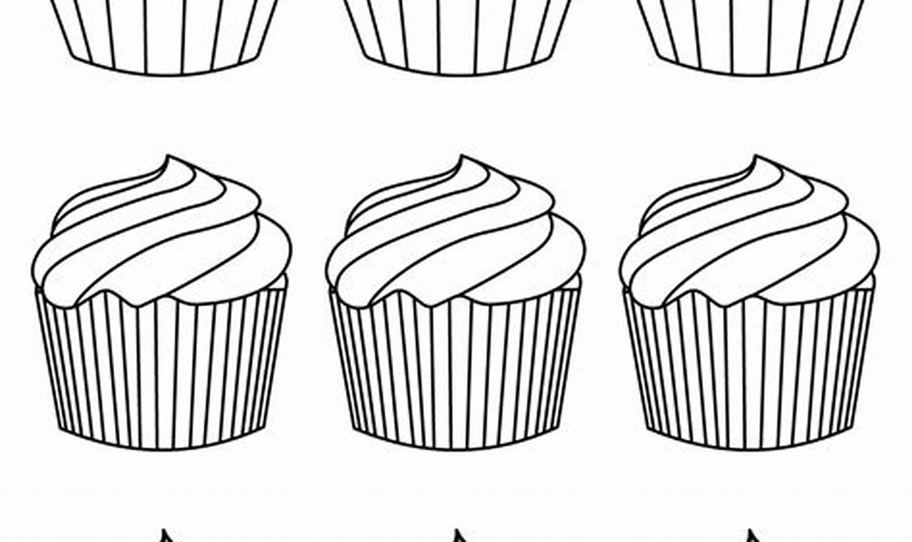 Cupcake Template To Color