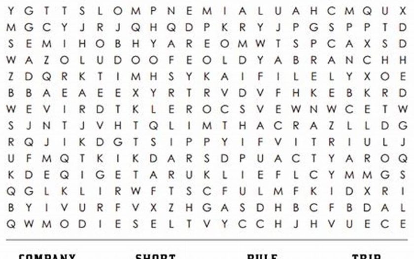 Search A Word Printable