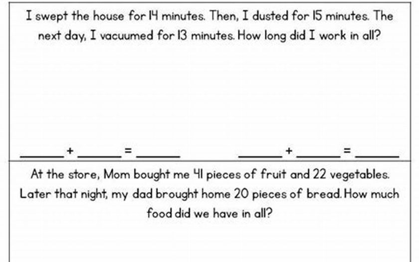 Word Problems For 2nd Graders