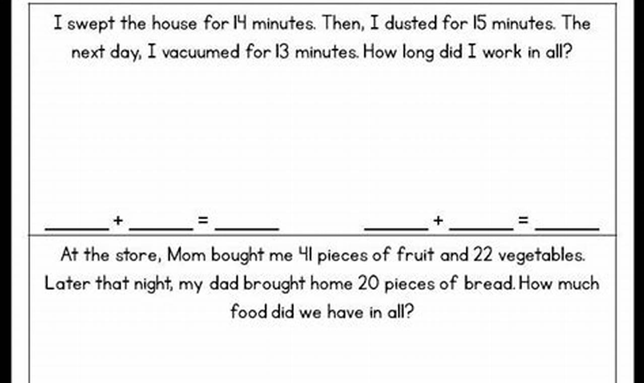 Word Problems For 2nd Graders