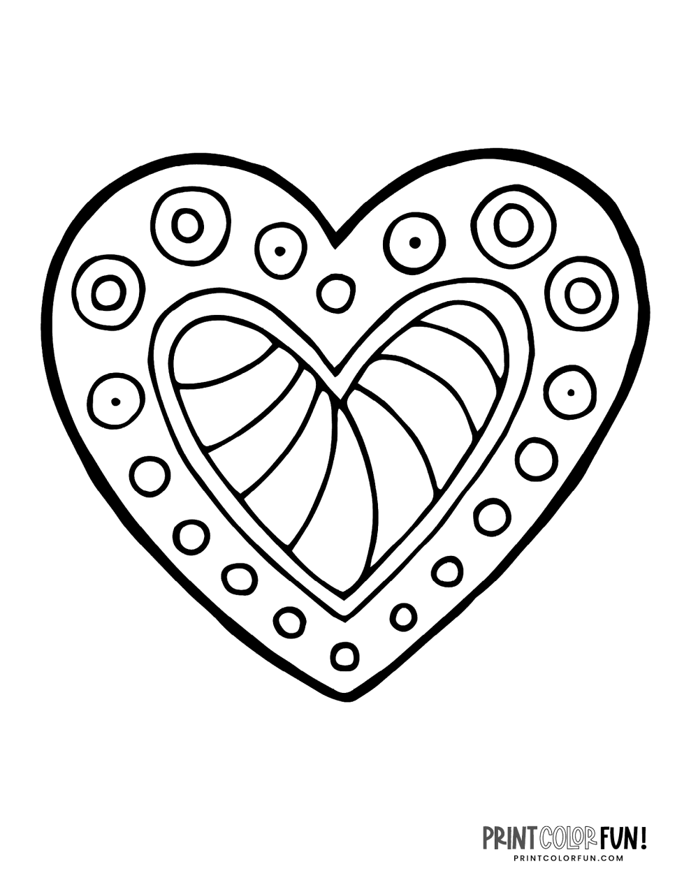 100+ heart coloring pages A huge collection of free Valentine's Day printables Print Color Fun!