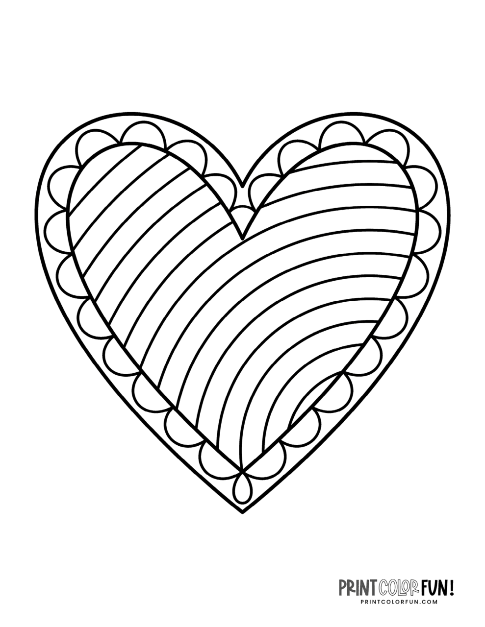 100+ printable heart coloring pages A huge collection of hearts for coloring, crafting