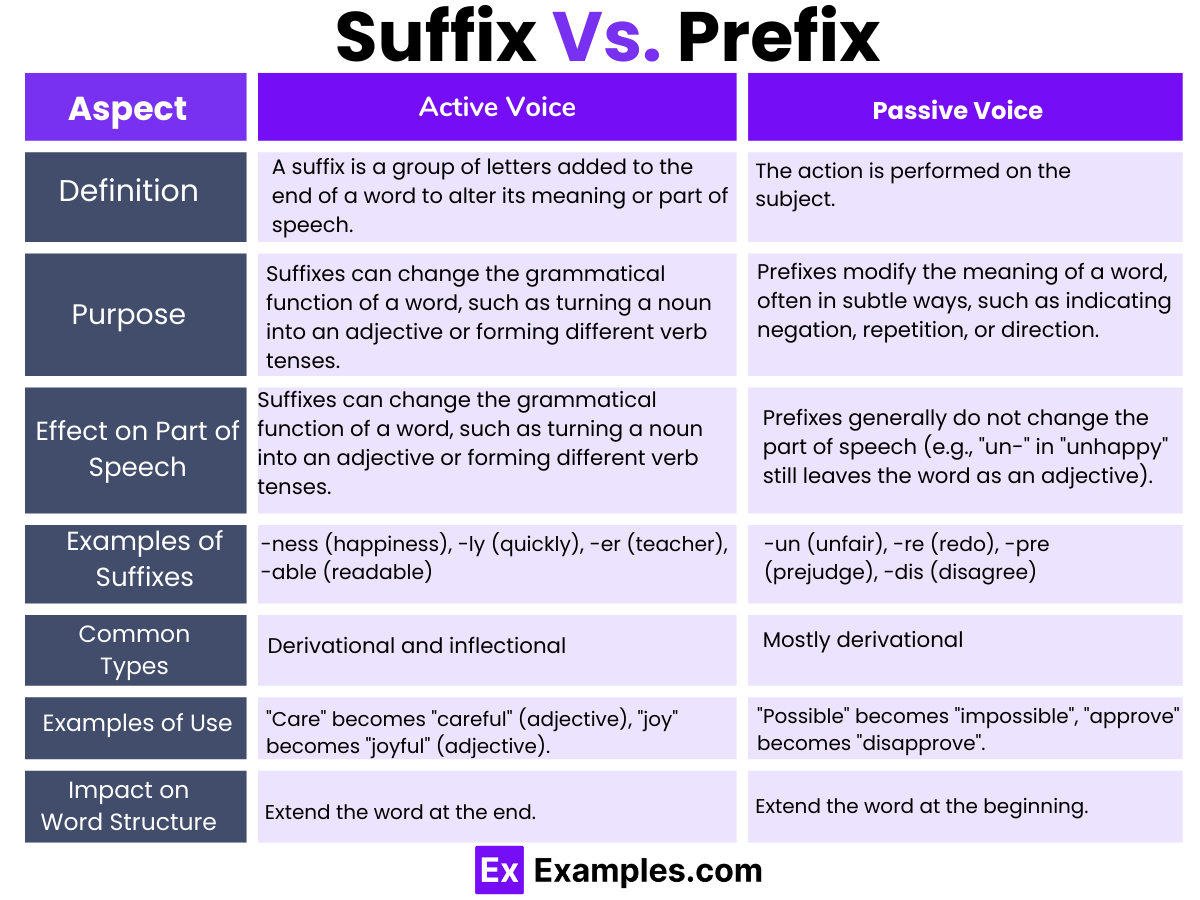 200+ Suffix Examples