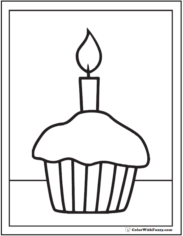 Free Printable Birthday Cupcake Template
