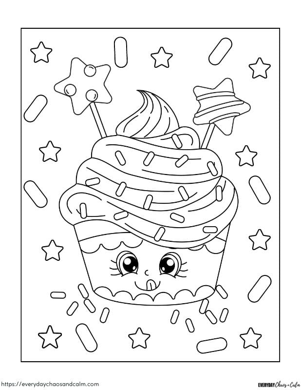 Cupcake Template To Color