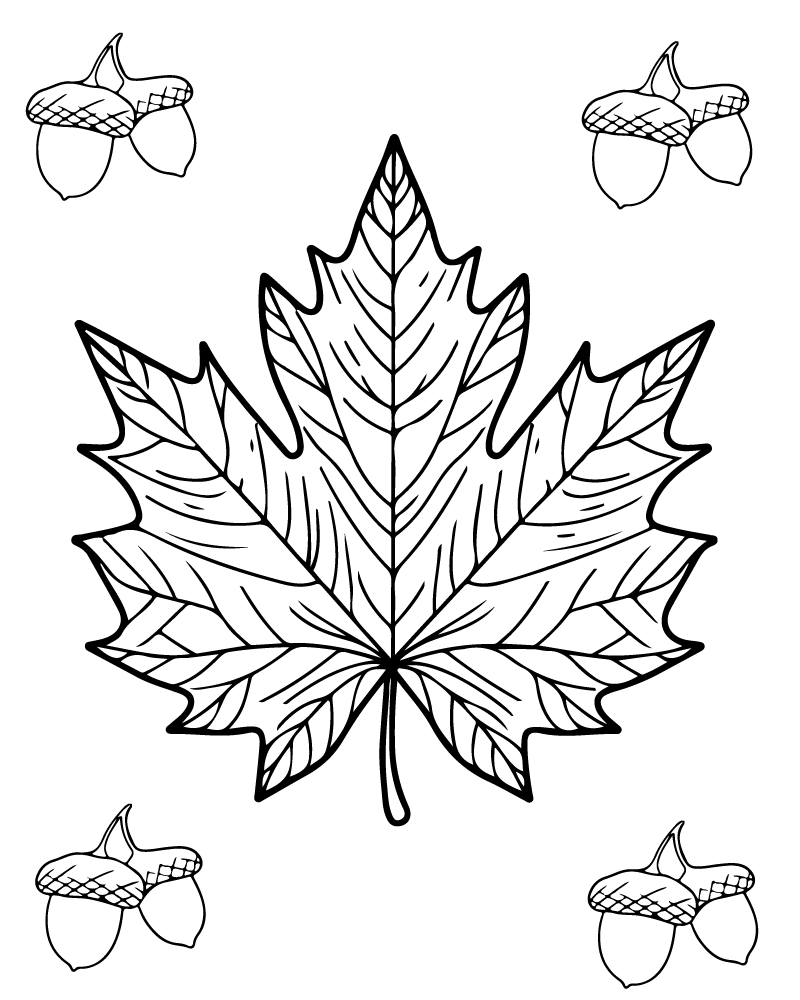Fall Leaves Coloring Page