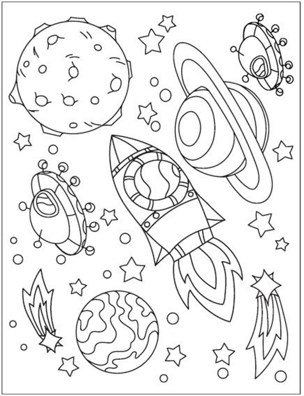 20 Outer Space Coloring Pages Etsy