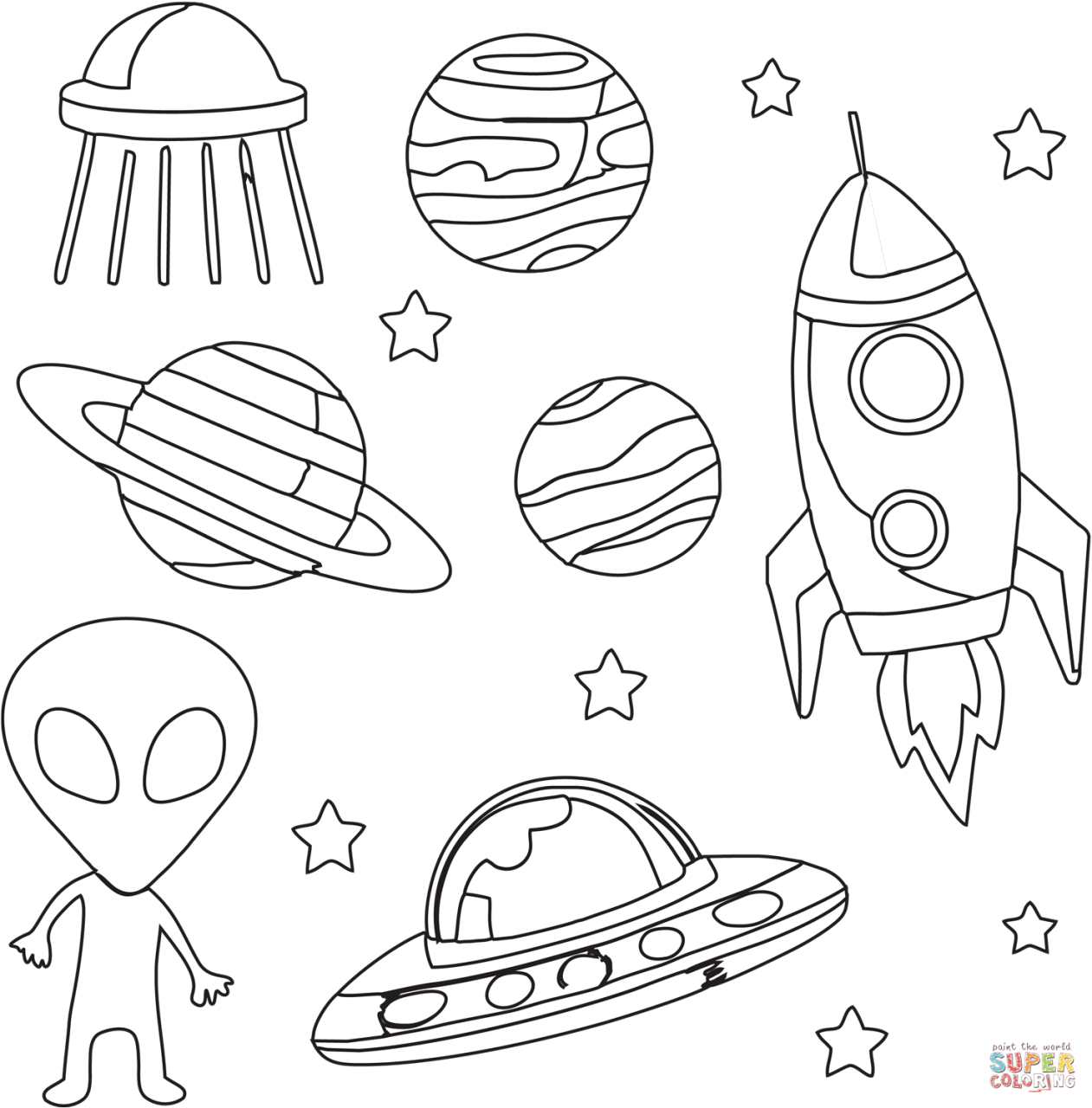Outer Space Printable Coloring Pages